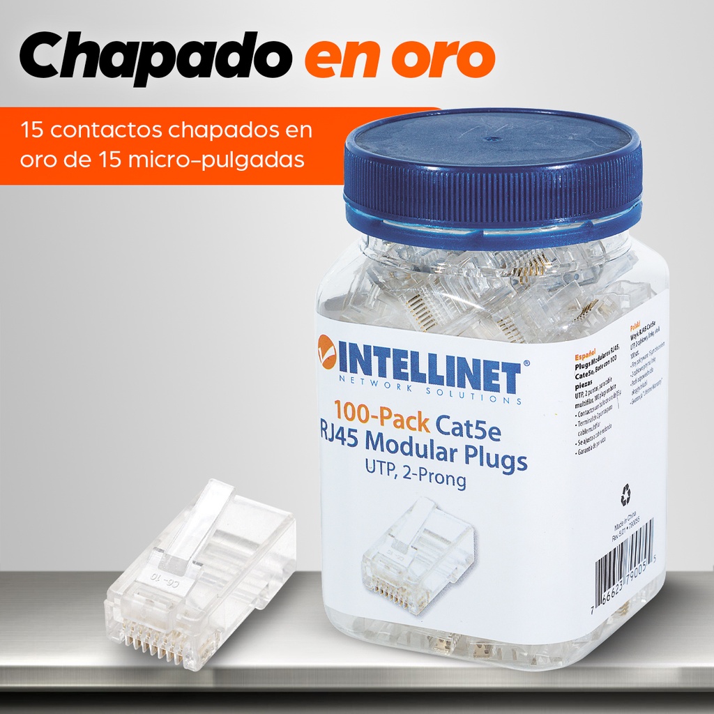 Plugs de Red CAT5E INTELLINET 790055 — 5