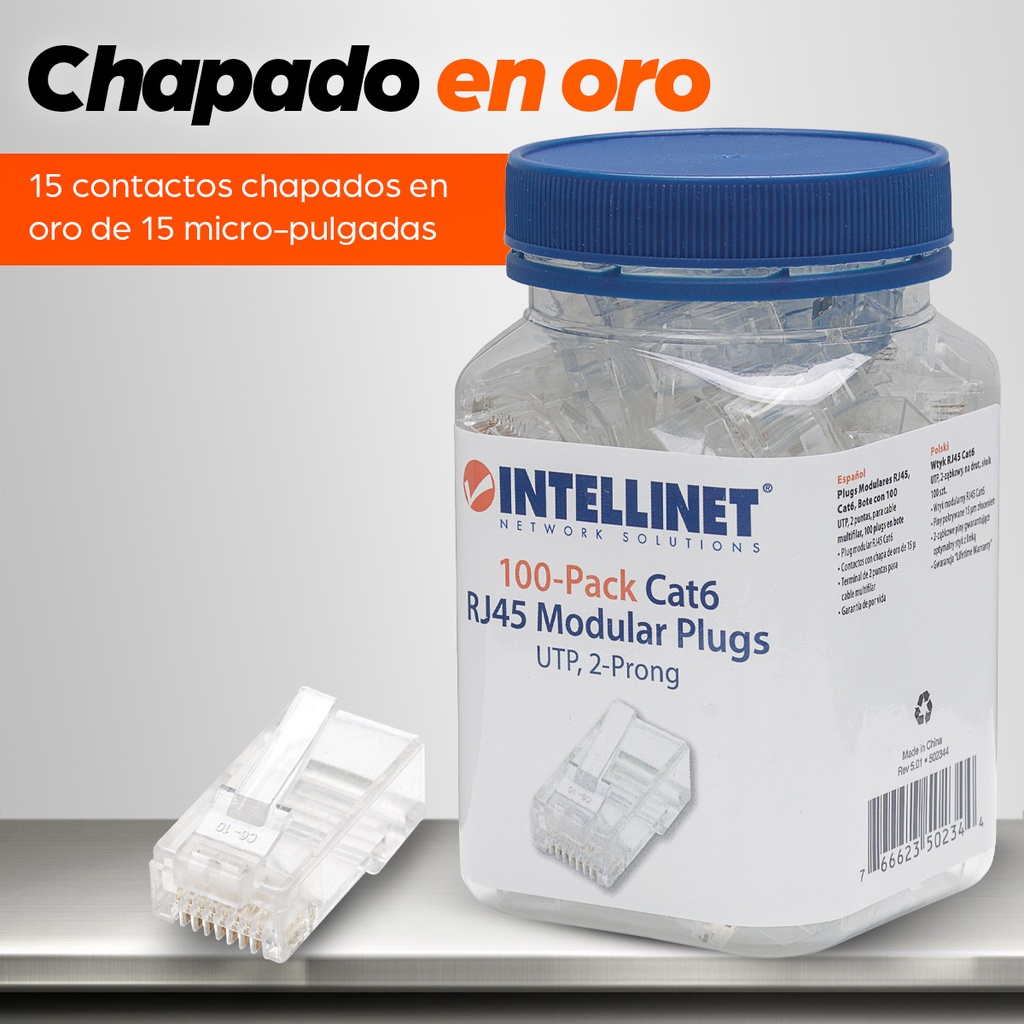 Plugs de Red CAT6 INTELLINET 502344 — 4