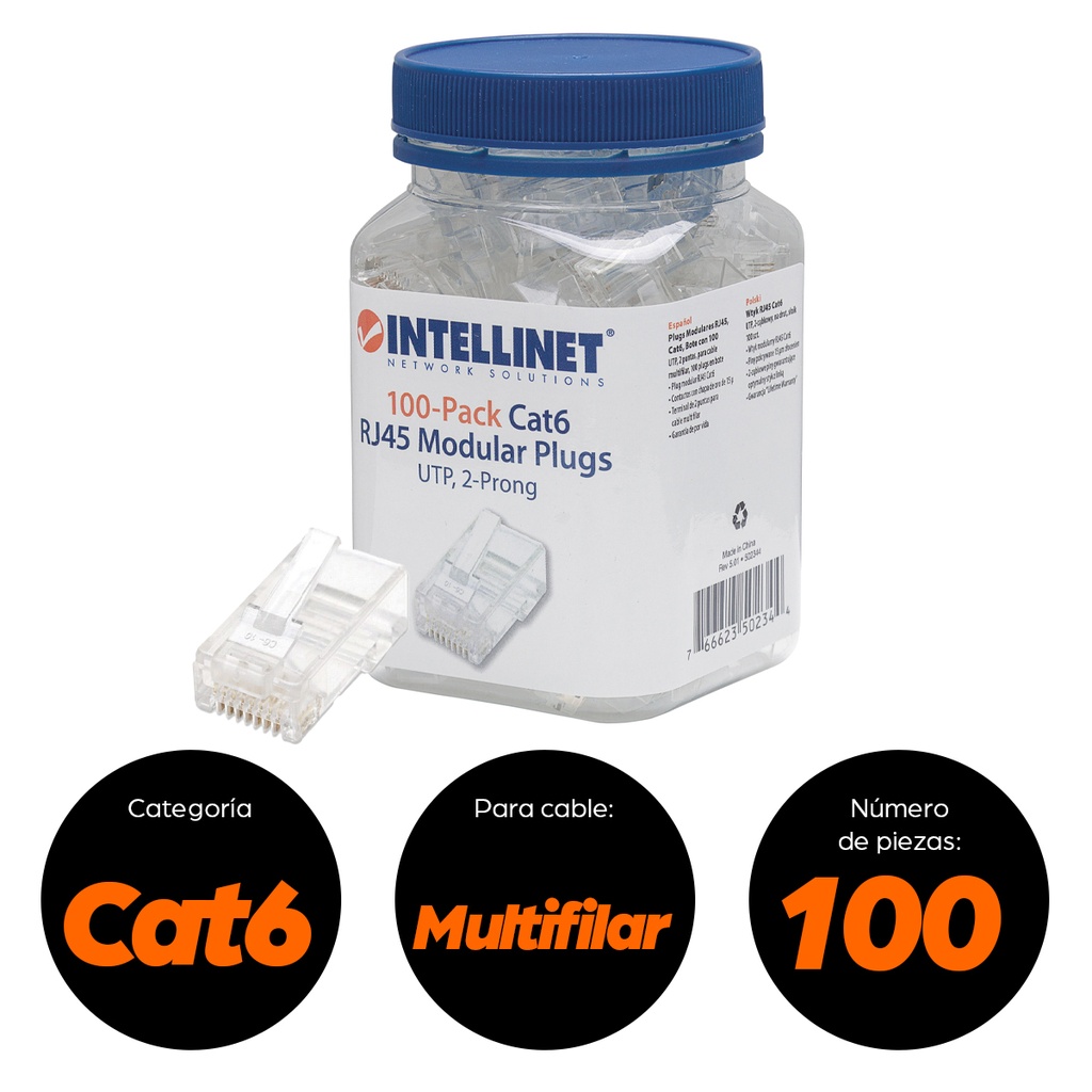 Plugs de Red CAT6 INTELLINET 502344 — 6