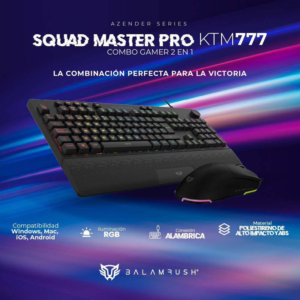 Kit teclado y mouse Balam Rush KTM777  — 1