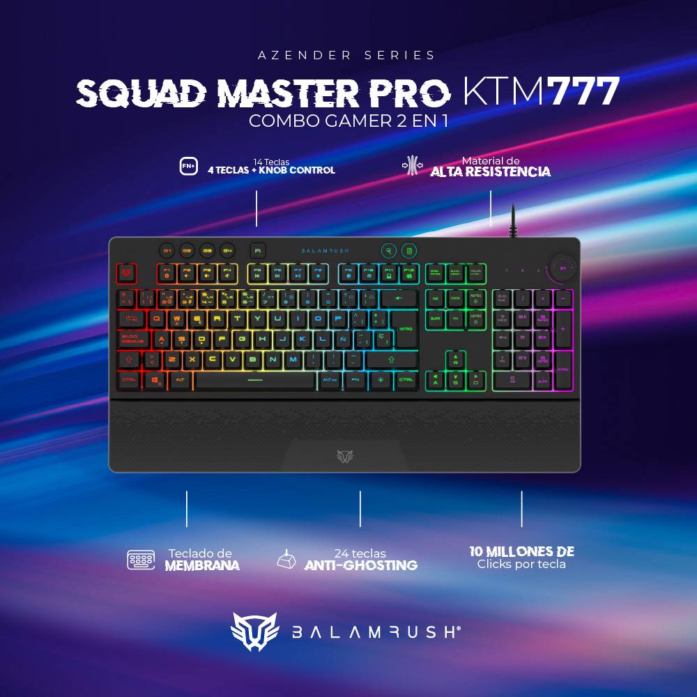 Kit teclado y mouse Balam Rush KTM777  — 2