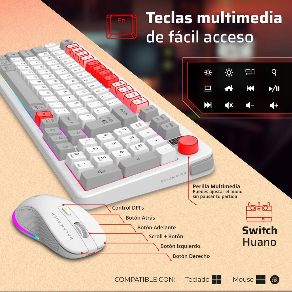 Kits para Teclado y Mouse Balam Rush KG525 — 3