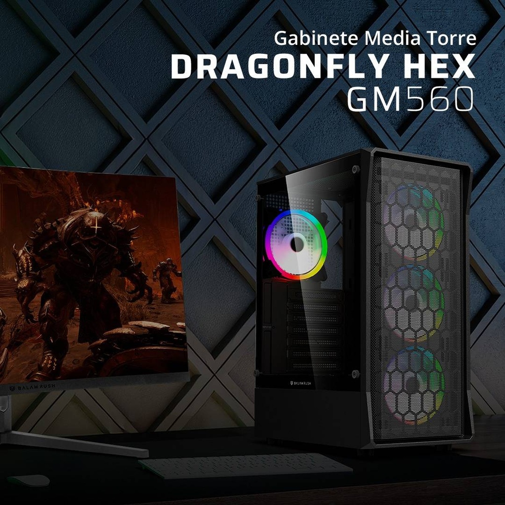 Gabinetes Gaming Balam Rush DRAGONFLY HEX GM560 — 2