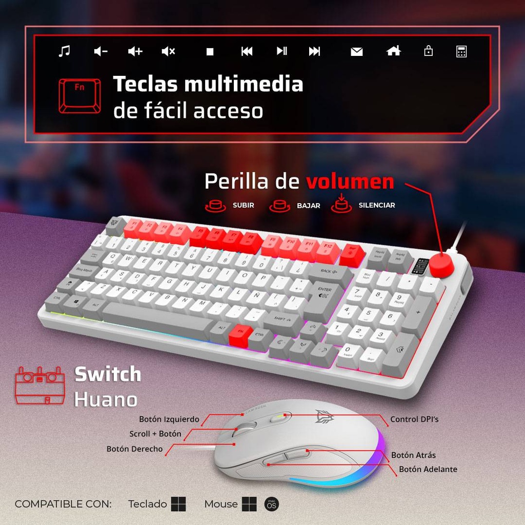 Kits para Teclado y Mouse Balam Rush KG515 — 3
