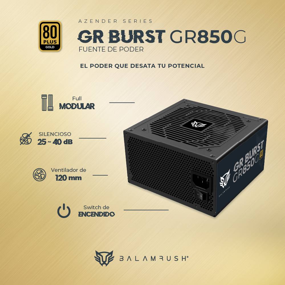 Fuente de poder Balam Rush GR850G — 3