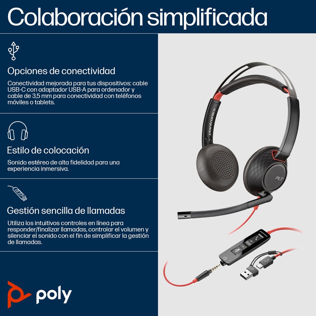 Auriculares PLANTRONICS Blackwire 5220 — 6