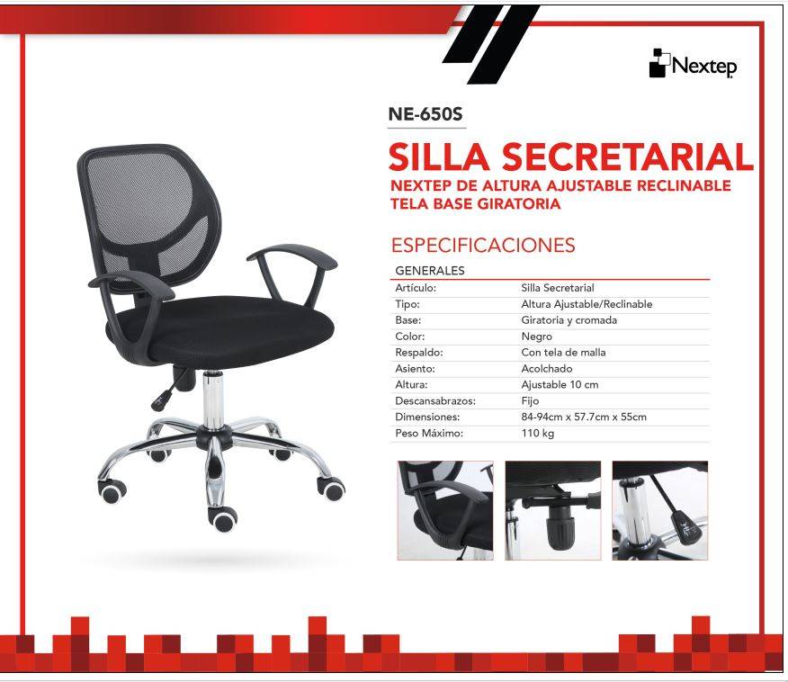 Silla Secretarial Nextep NE-650S — 1