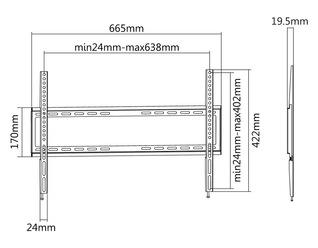 Soporte de Pared FIJO para TV OVALTECH OVTV-F3270 — 4