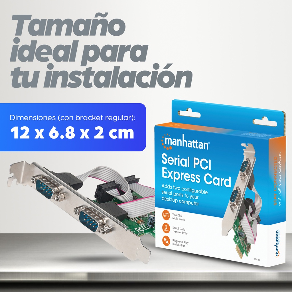 Tarjeta Serial PCI Express MANHATTAN 152082 — 7