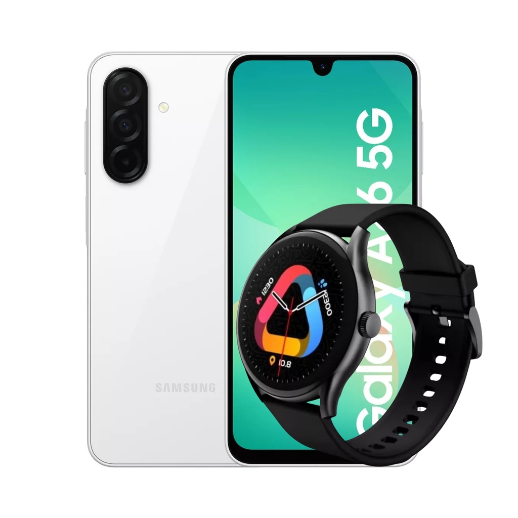 Combo Samsung Galaxy A26 5G 6+128 GB (Latin) Blanco + Smart Watch QCY GT