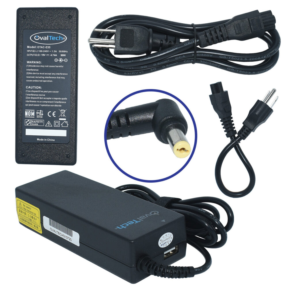 [Adap-MT-0026023] Adaptador para Computadora Portatil OVALTECH 19V/4.74AH (Negro)