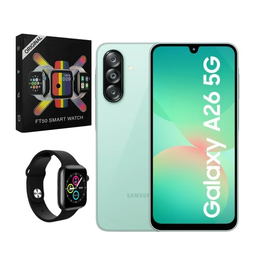 [Comb-Sm-0023358] Combo Samsung Galaxy A26 5G 8+256 GB (Latin) Verde + Smartwatch FT50