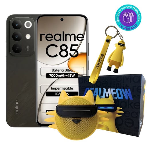 [Real-Ce-0023678] Realme C85 8+256 GB (Negro) + Regalo Bocina y Colgante REALMEOW
